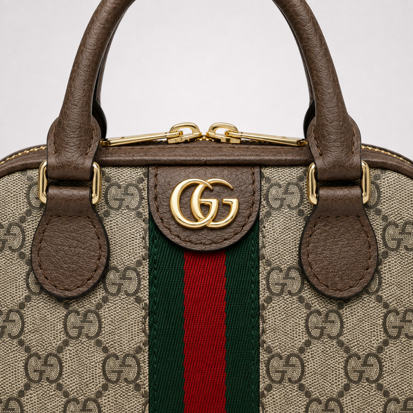 GC Green-Red Stripe - Monogram Statement Handbag - main - 01