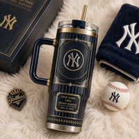 NYY Deco Crest - Navy and Gold Tumbler