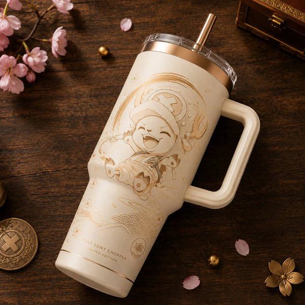 Chopper's Golden Grin - Sakura Wave Tumbler - main
