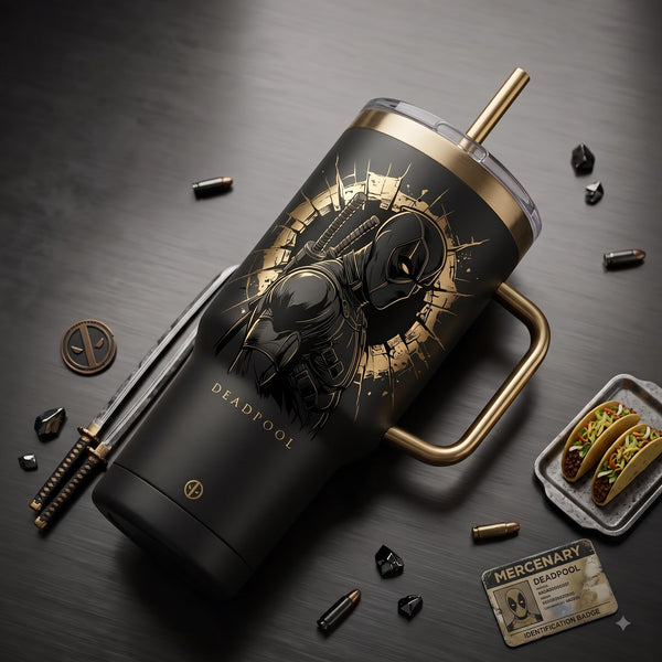 DP Gilded Fracture - Matte Black Statement Tumbler - main
