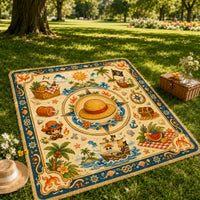 Straw Hat Compass - A Centered Voyage in Cream and Blue
