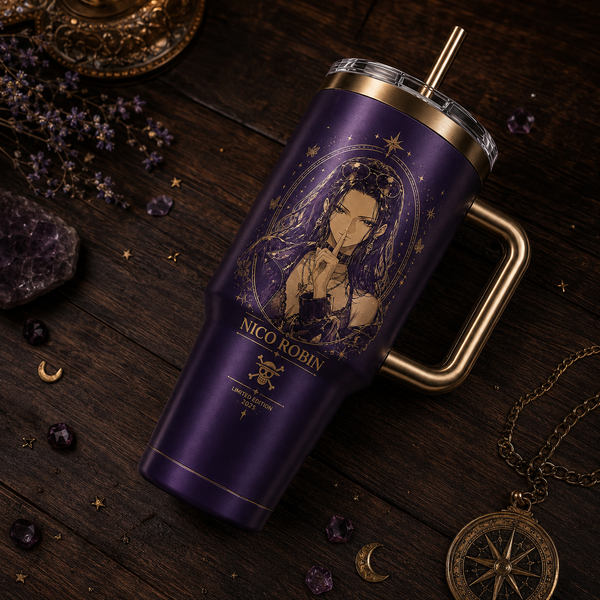 Robin Hush - Violet and Gold Portrait Tumbler - main