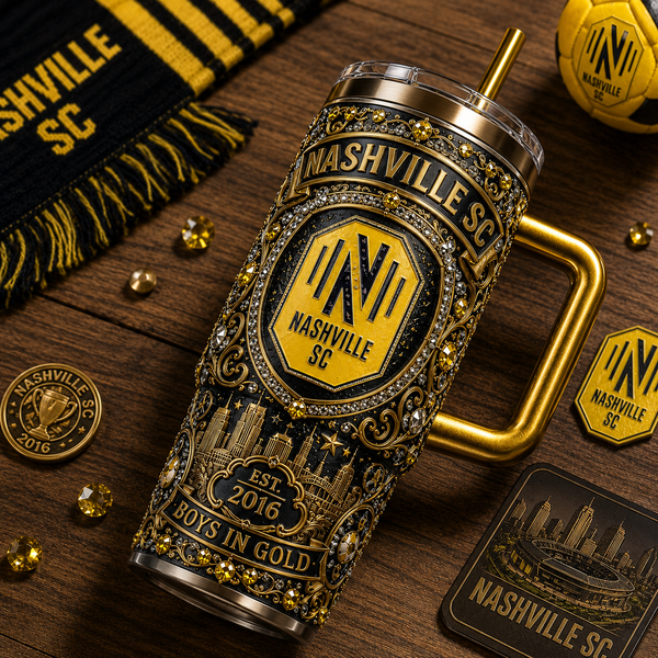 NSH Gold Crest Tumbler - Heraldic Black and Gold Study - main