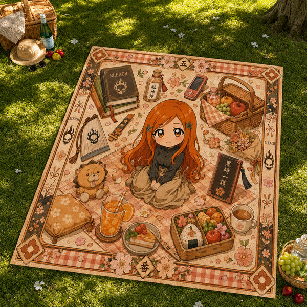 Orihime Sakura Picnic - Centered Medallion Illustrated Rug - main