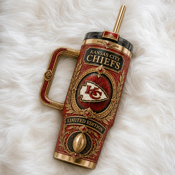 KC Gilded Heraldry - Ornamental Crimson Tumbler - main