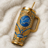 DET Gilded Heraldry Tumbler - Ornamental Crest Composition