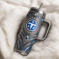 TEN Jeweled Heraldry Tumbler - Ornamental Blue Crest