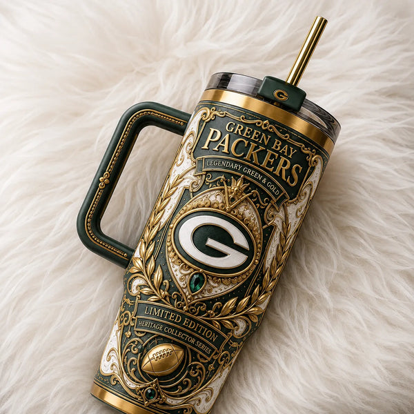 GB Gilded Crest - Heraldry Tumbler in Green and Gold - main
