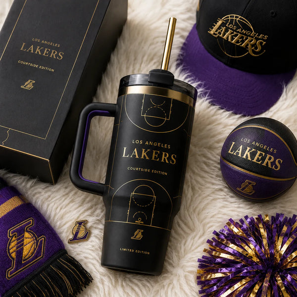 LAL Courtside Linework - Gold on Black Tumbler - main