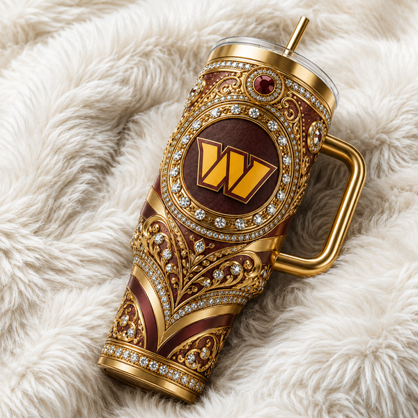 Burgundy and Gold - WAS Emblem in Ornamental Symmetry - main