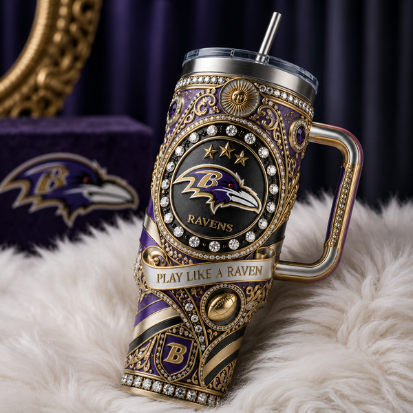 BAL Heraldic Crest - Ornate Purple and Gold Tumbler - main