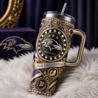 BAL Heraldic Crest - Ornate Purple and Gold Tumbler