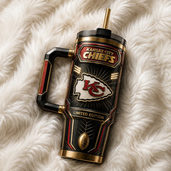 KC Arrowhead Crest - Blackout and Gold Tumbler - main