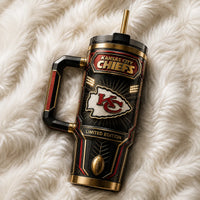 KC Arrowhead Crest - Blackout and Gold Tumbler