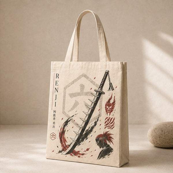 Renji - Ink Brush Blade and Sixth Division Kanji Tote - main