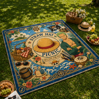 Straw Hat Picnic - Zoro Coastal Medallion Rug