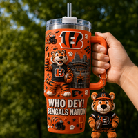 Who Dey Roar - CIN Mascot Collage Tumbler