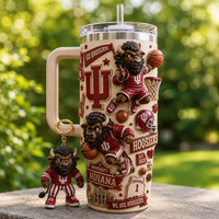 IU Crimson Collage - Mascot in Full Motion Tumbler