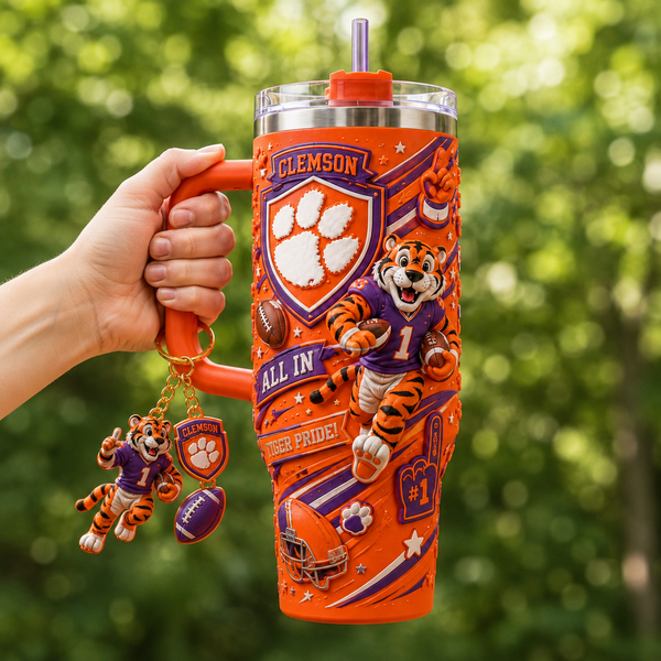 CLEM All In - Tiger Pride Collage Tumbler - main - mk-1208-2