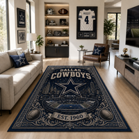 DAL Star Heritage - Navy Ornamental Statement Rug