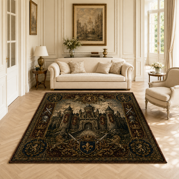 Fortress and Fleur-de-Lis - A Heraldic Floor Composition - main