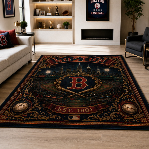 BOS Heritage Emblem - Ornate Ballpark Statement Rug - main