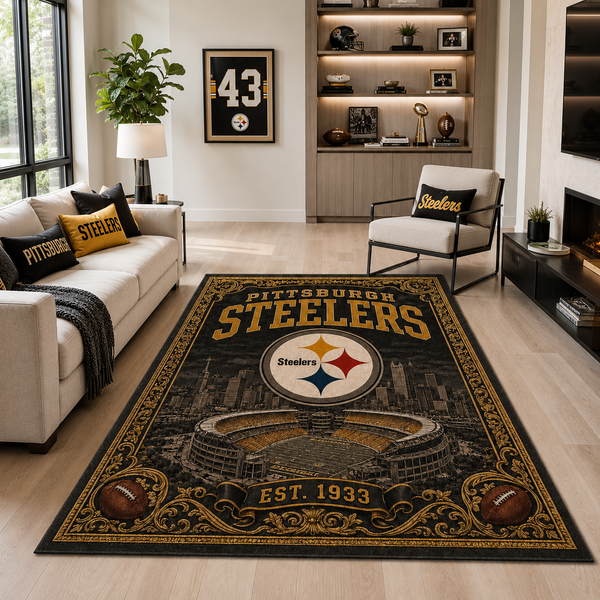 PIT Heritage Emblem - Vintage Stadium Statement Rug - main
