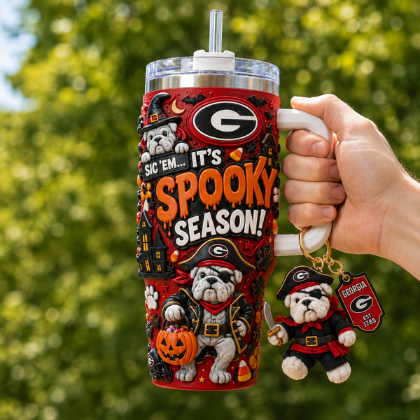 UGA Spooky Season - Pirate Bulldog Tumbler - main - mk-1208-2