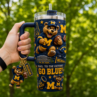 MICH Hail To The Victors - Maize Collage Tumbler
