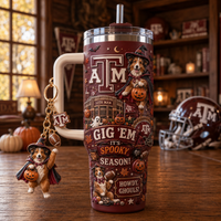 A&M Spooky Season - Maroon Halloween Collage Tumbler
