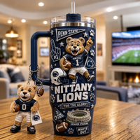 PSU Spirit Collage - Mascot, Pennants and Navy Typography Tumbler