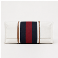 GC Web Stripe Calm - Cream Canvas Statement Handbag