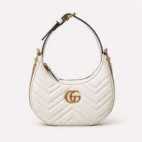 GC Ivory Half-Moon - Chevron Quilted Statement Handbag