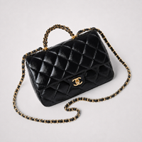 CH Diamond Lattice - Black Quilted Elegance Handbag