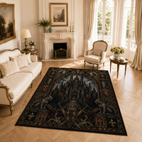 Obsidian Cathedral - Gothic Heraldry Statement Rug