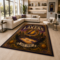 LAL Gold Filigree Court - Vintage Poster Statement Rug