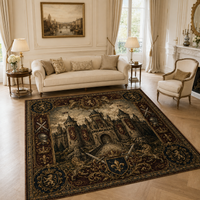 Fortress and Fleur-de-Lis - A Heraldic Floor Composition