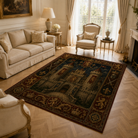 Castle and Crown - Heraldic Tapestry Rug