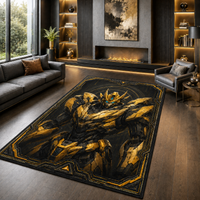 Gold Sentinel - Framed Armored Portrait Statement Rug