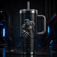 Franky - Blue Circuitry Focal Panel Tumbler