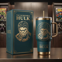 Emerald Engraving - Hulk Medallion Tumbler in Teal and Gold