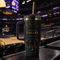 LAL Courtside Linework - Gold on Black Tumbler