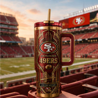SF Deco Gilt - Crimson and Gold Architectural Tumbler
