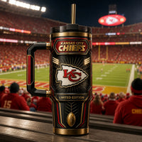 KC Arrowhead Crest - Blackout and Gold Tumbler