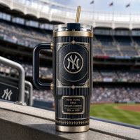 NYY Deco Crest - Navy and Gold Tumbler