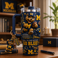 MICH Hail To The Victors - Maize Collage Tumbler