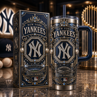 NYY Interlocked Emblem - Navy, Gilt and Ornament