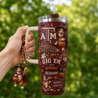 A&M Spooky Season - Maroon Halloween Collage Tumbler