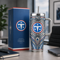 TEN Jeweled Heraldry Tumbler - Ornamental Blue Crest