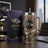 BAL Heraldic Crest - Ornate Purple and Gold Tumbler